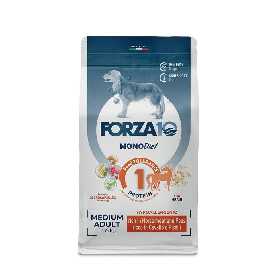 Forza10 Med Diet Low Grain Cav полнорационный диетический корм для взрослых собак средних пород из конины, #1