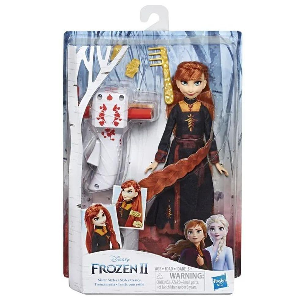 Hasbro Disney Frozen 2 Sister Styles Anna Замороженный Дисней Модная кукла,с удлиненными рыжими волосами,c #1