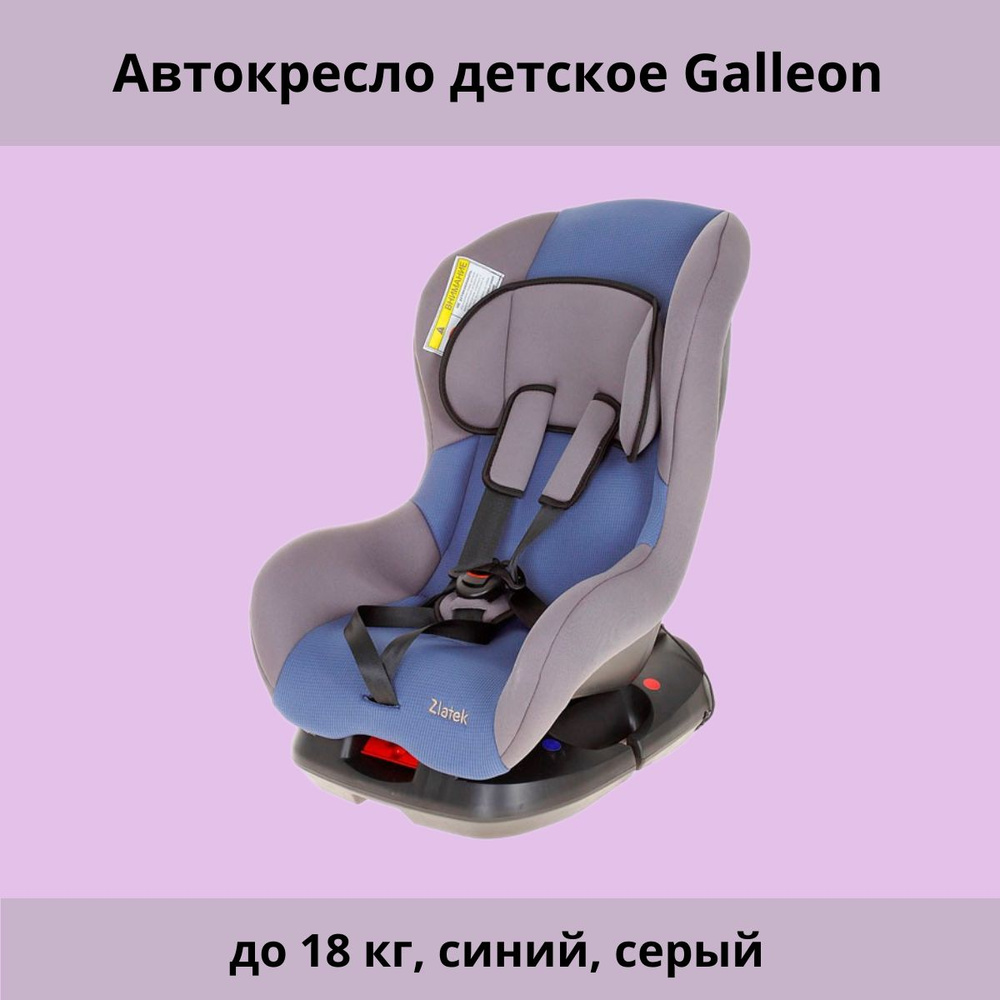 Автокресло детское Galleon до 18 кг, синий, серый #1