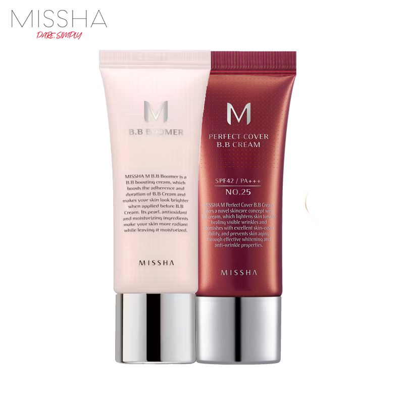 MISSHA Тональный ББ крем для лица M Perfect Cover BB Cream (No.25 Warm beige) 20мл + MISSHA M BB Boomer #1