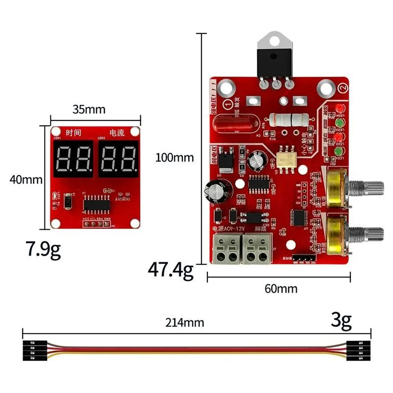 D01 Плата управления точечной сварочной машиной с регулировкой времени и тока, цифровой дисплей DIY (40A) #1