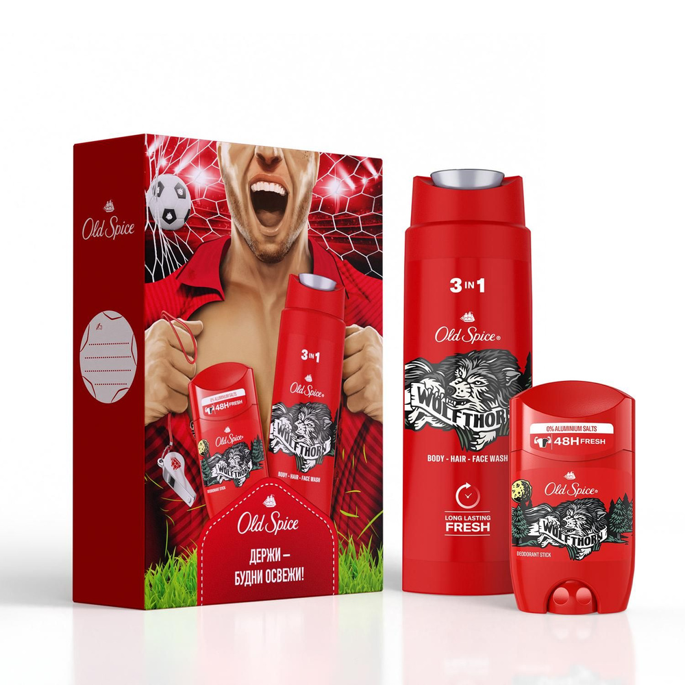 Подарочный набор Old Spice Wolfthorn дезодорант-стик, 50 мл, гель для душа 3 в 1, 250 мл  #1