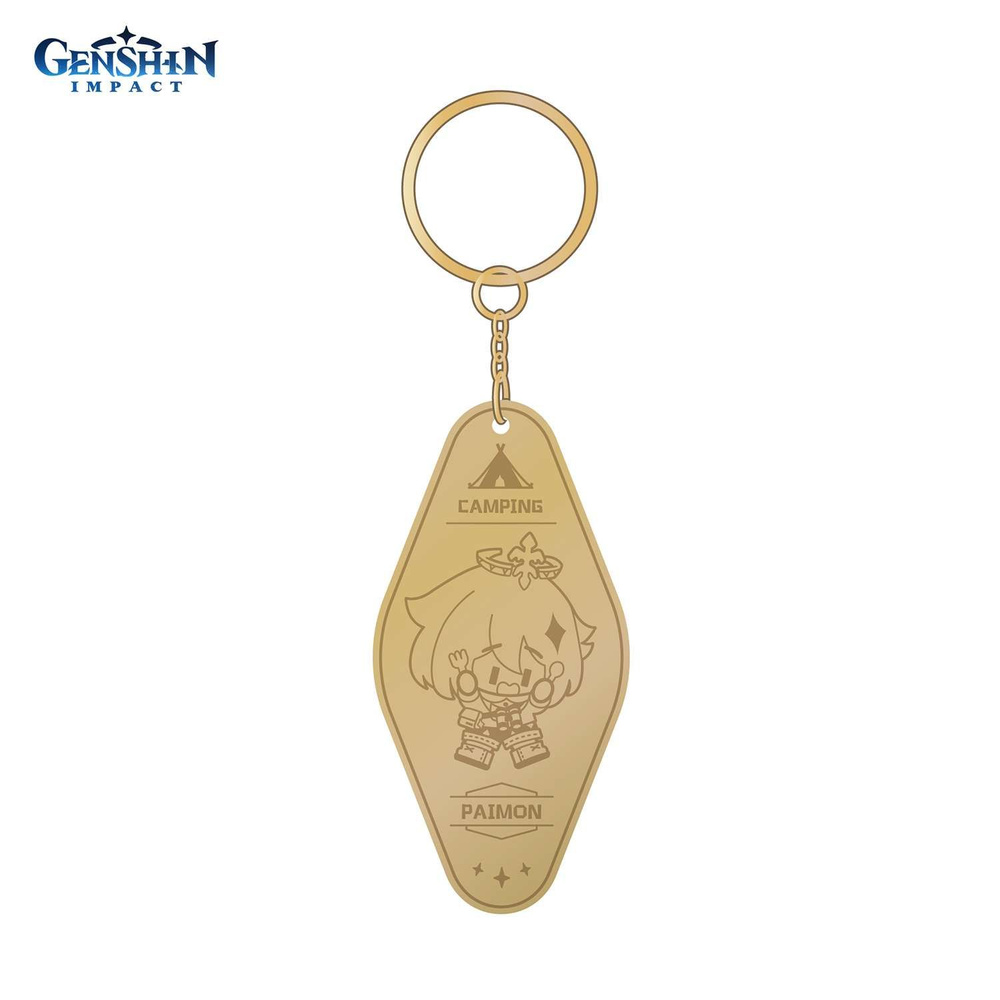 Брелок металлический Геншин Go Camping! Series Metallic Keychain Paimon 6975213688410  #1