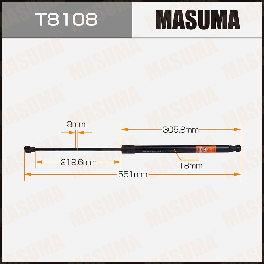 Амортизатор крышки багажника L 551 мм Masuma #1