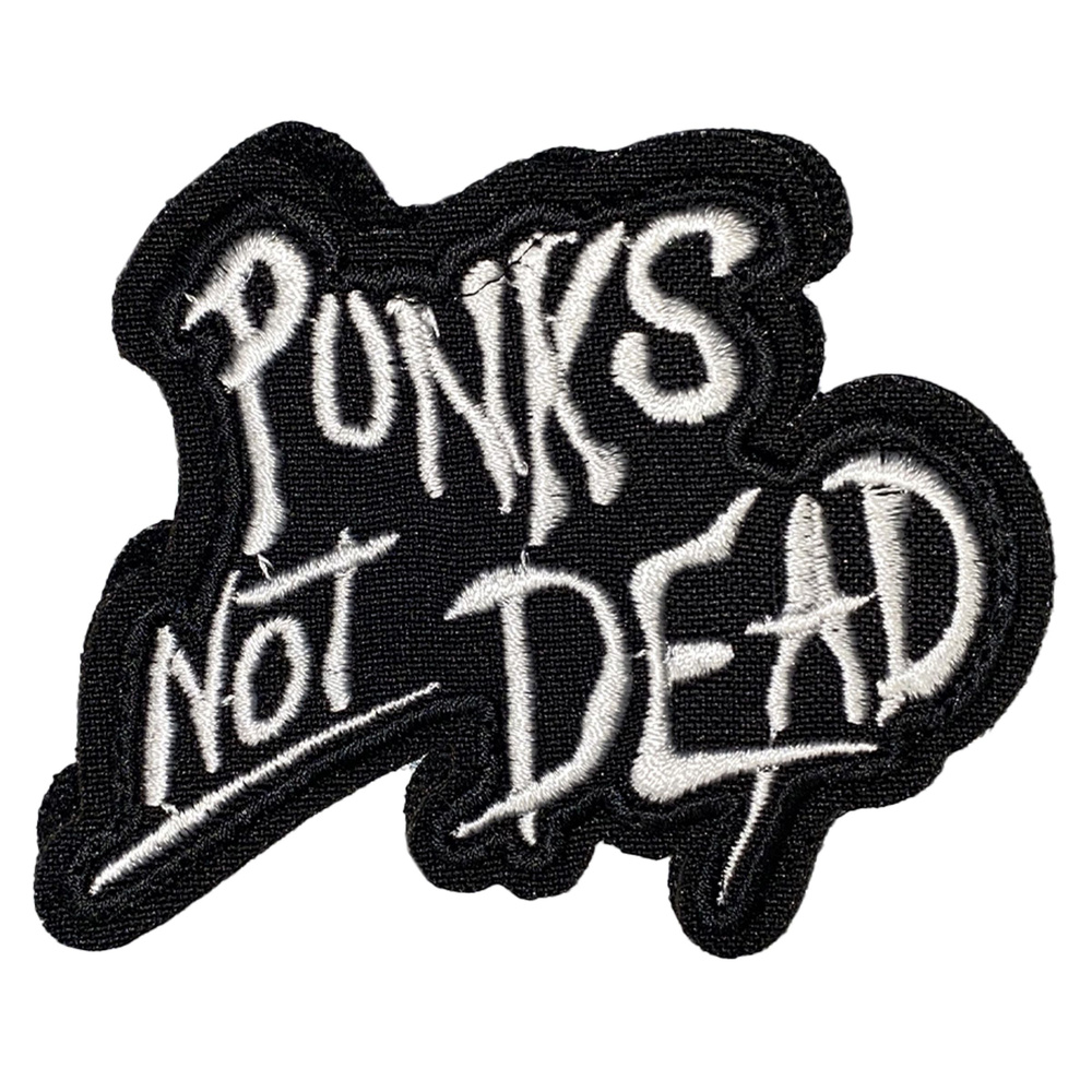 Нашивка, шеврон, патч (patch) на липучке Punks not dead, размер 8*6 см  #1