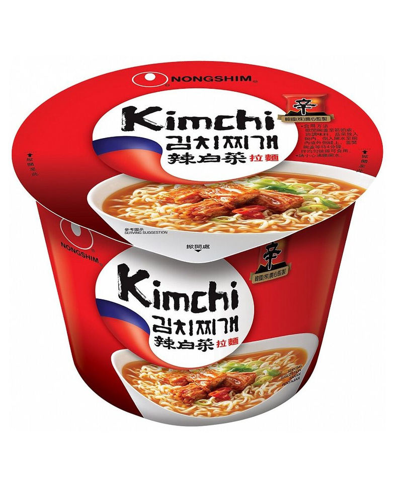 Лапша быстрого приготовления Nongshim Кимчи Рамен, 112 г, стакан, Южная Корея  #1