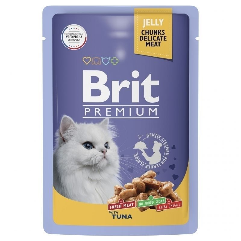 Brit: Premium, Пауч для взрослых кошек, Тунец в желе, 85 гр. #1