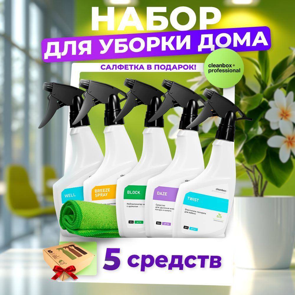 Набор чистящих средств для уборки дома и кухни Clean Box 5 средств  #1