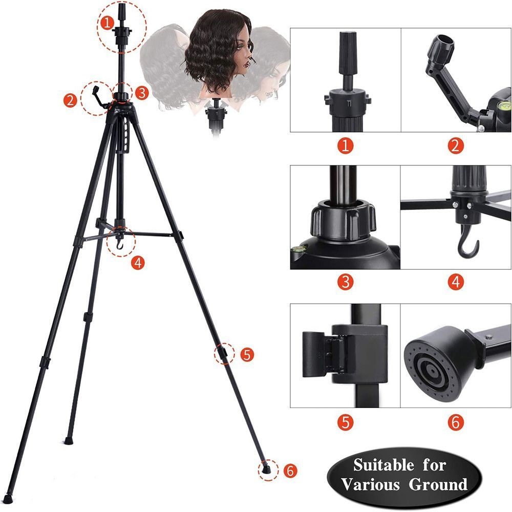 Усиленный регулируемый штатив-держатель для парика, металлический держатель для парика для манекена с #1