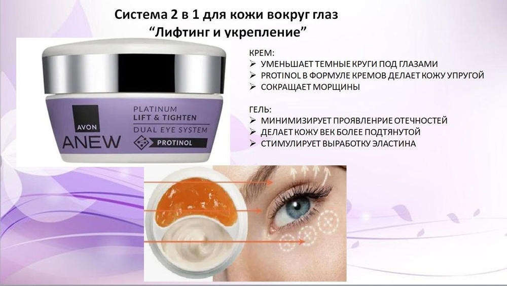 AVON Система 2 в 1 для кожи вокруг глаз "Лифтинг-эффект": крем и гель, 20 мл  #1