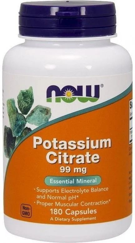 NOW Potassium Citrate 99мг 180капс #1