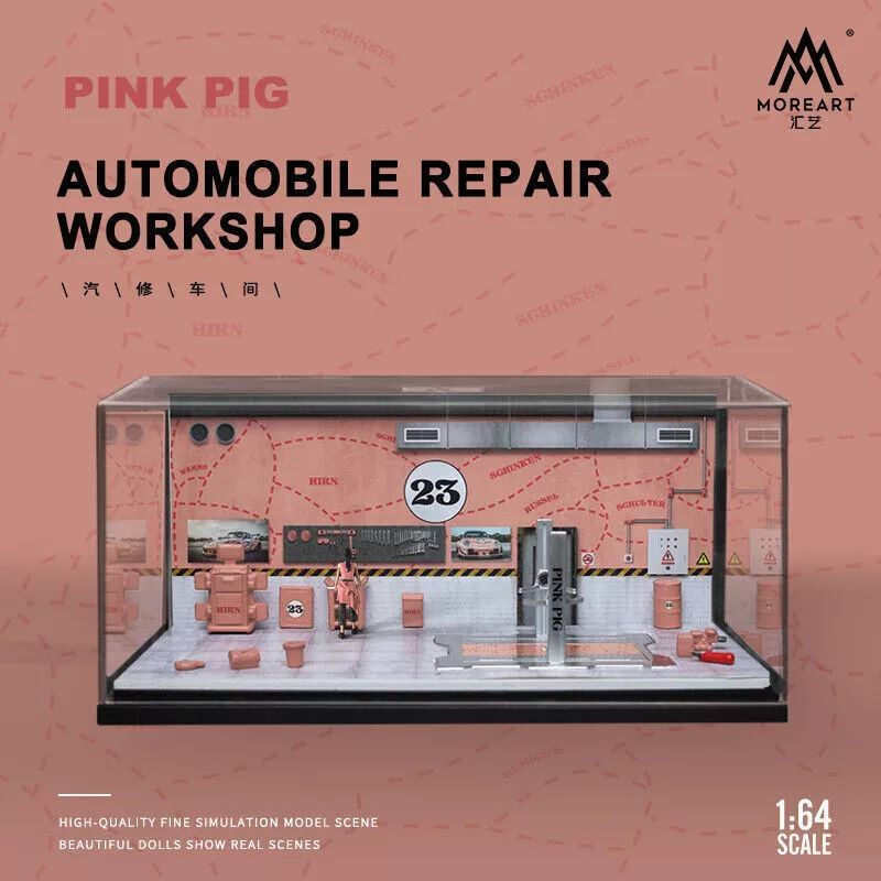 Мастерская TIME MICRO MoreArt 1:64 AutoMobile Repair Workshop PinkPig #1