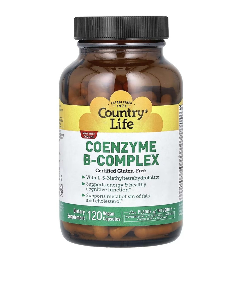 Country Life, Coenzyme B-complex, Коэнзим Б-комплекс, 120 капсул #1