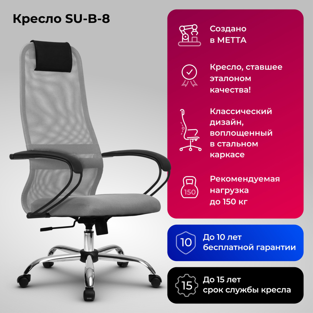 Компьютерное кресло SU-B-8/подл.130/осн.003 Светло-серый/Светло-серый  #1