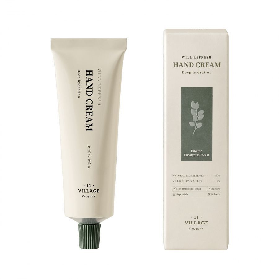 Village 11 Factory Увлажняющий крем для рук Will Refresh Hand Cream, с эвкалиптовым маслом, 50 мл  #1