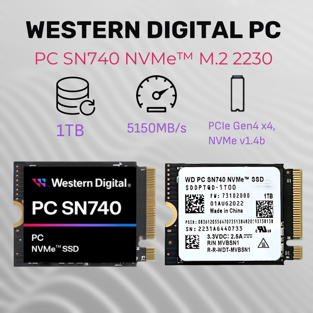 Western Digital 1 ТБ Внутренний SSD-диск 422803789 (SDDPTQD-1T00) #1