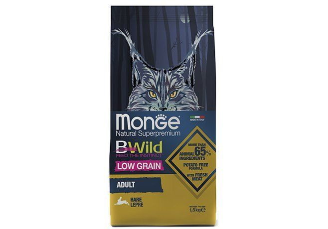 Monge Cat BWild Adult Hare / Сухой корм Монж Бивайлд для Взрослых кошек мясо Зайца 1,5 кг  #1