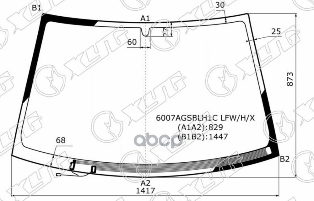 XYG Стекло лобовое (Обогрев щеток) Nissan Almera Classic 06-12 #1