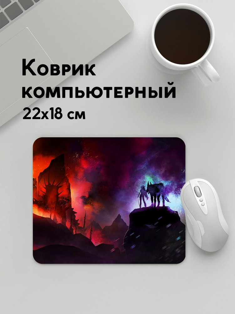 PANiN Коврик для мыши MousePad22x18WC_WC128398, черный матовый, черно-серый  #1