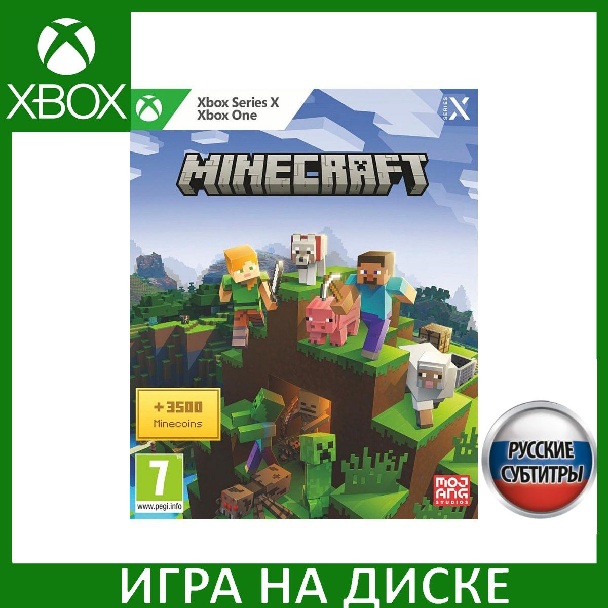 Игра на Диске Minecraft (+3500 Minecoins) Русская Версия (Xbox One/Series X)