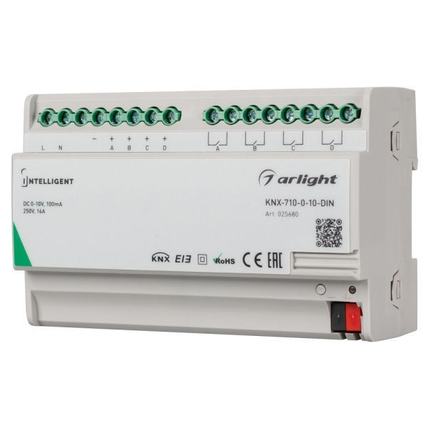 INTELLIGENT ARLIGHT Конвертер KNX-710-0-10-DIN (230V, 4x0/1-10, 4x16A) (IARL, Пластик)