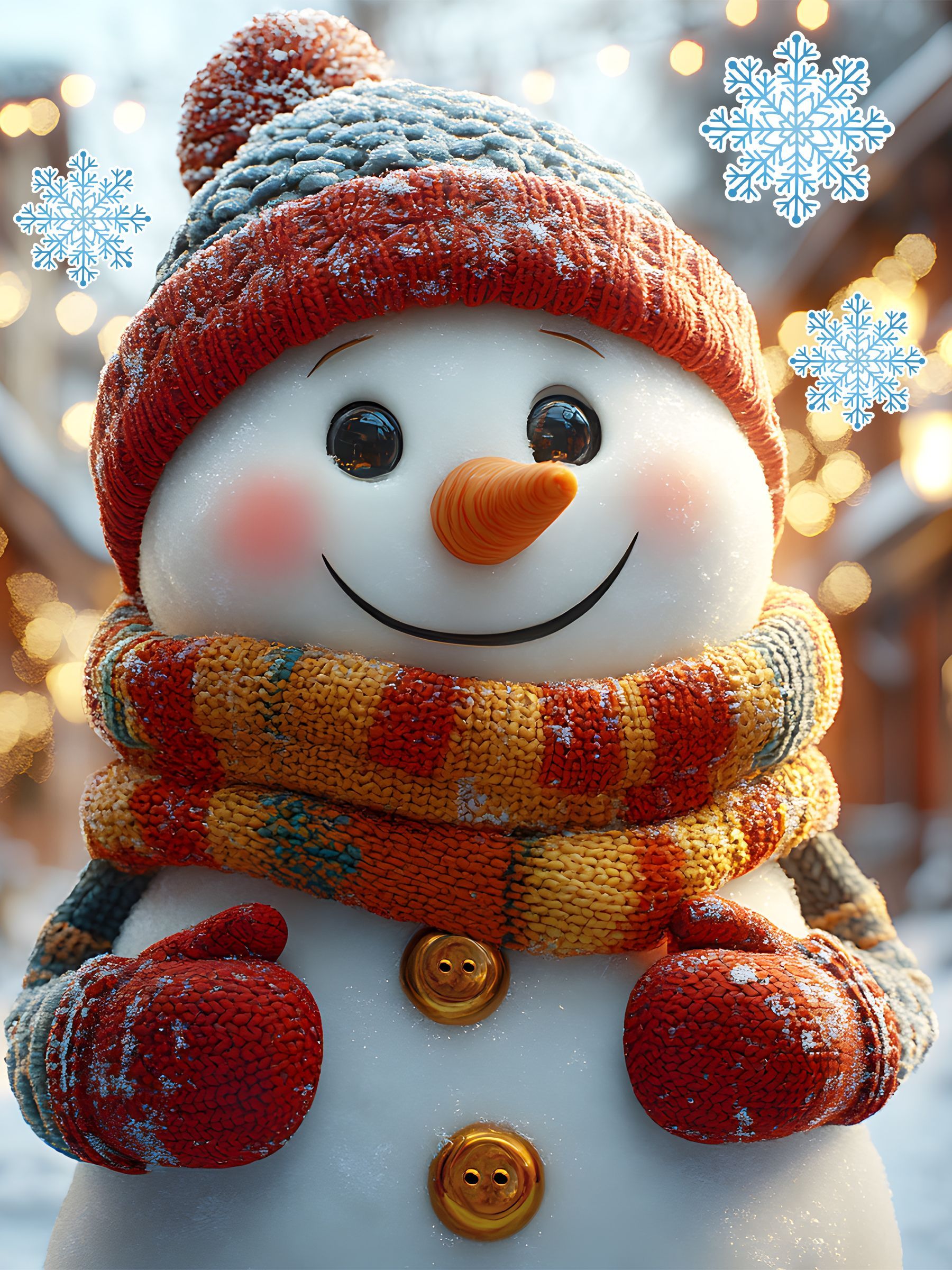 Новогодниенаклейкинаокна"Снеговикиснежинки"