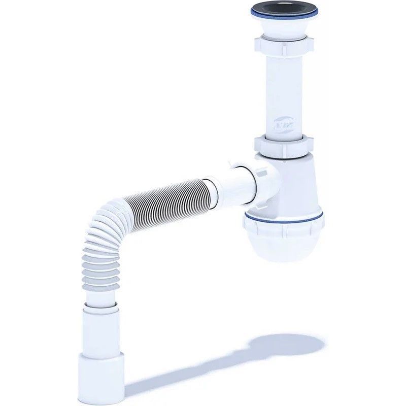 Сифондляумывальника/мойкибутылочный11/2"x40сгофрой40х40/50выпускснержавеющейрешёткойD70ммАниГротАНИПластA0115