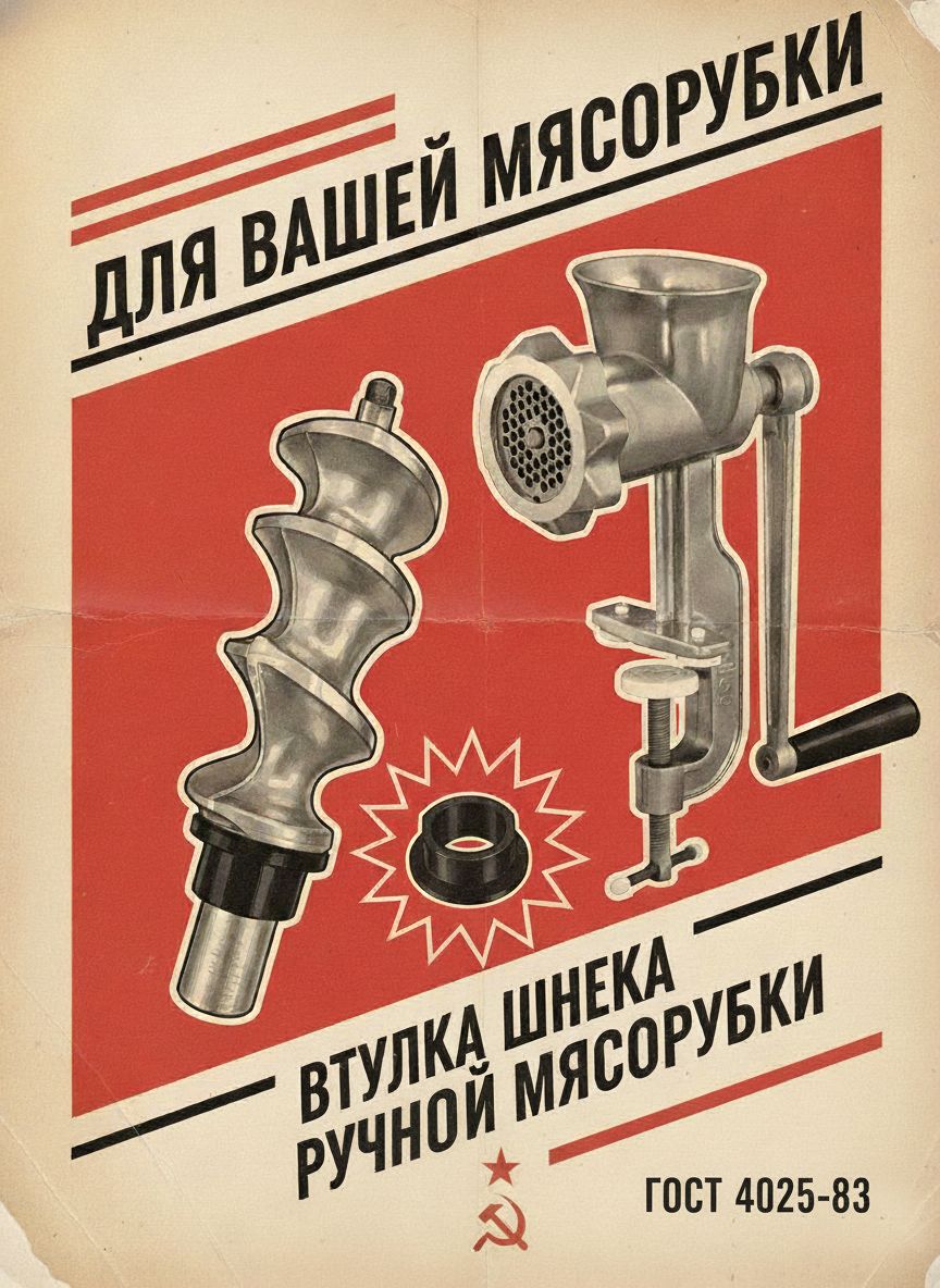 Втулкадляручноймясорубки(ГОСТ4025-83)/Прокладкадляручнойсоветскоймясорубки