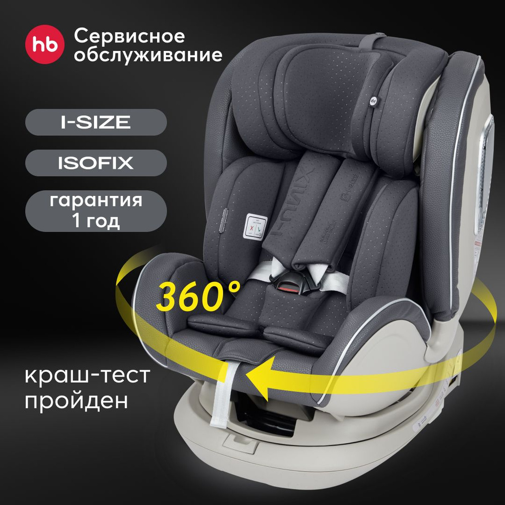 Автокресло детское поворотное на 360, I-Unix Happy Baby группа 0+/1/2/3 (от 0 до 36 кг), i-size, крепление #1