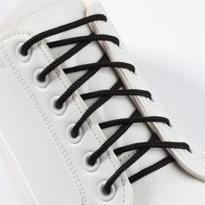 Шнурки для обуви, круглые, d - 3 мм, 70 см, цвет чёрный, 25 пар  #1
