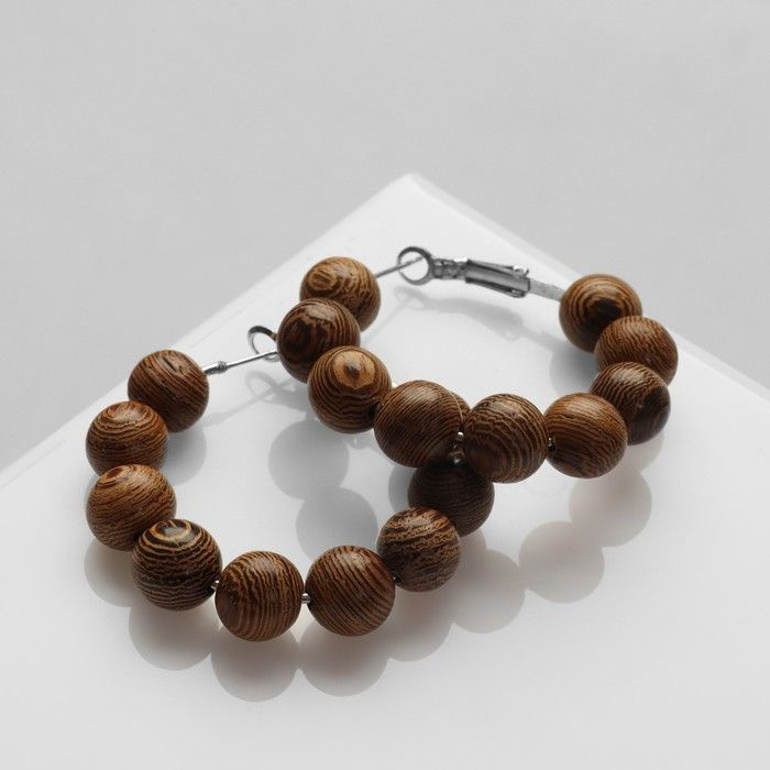 Серьги-кольца Ваканда стиль, цвет коричневый #1