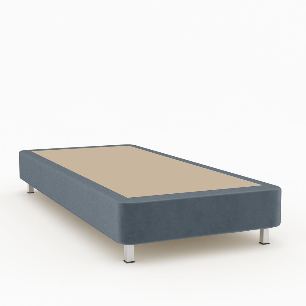 Односпальная кровать ФОКУС- мебельная фабрика BOX SPRING 81х201х30 см серый велюр (кровать для гостиниц, #1