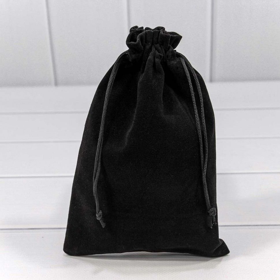 Мешочек подарочный бархатный 14х20 см, черный #1