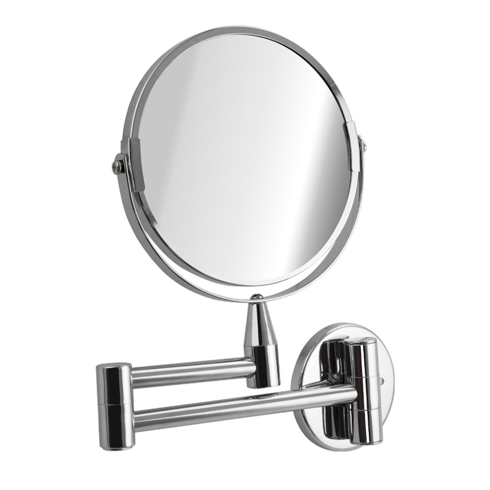 Зеркало косметическое настенное, раздвижное, на коленце, нержавеющая сталь, хромированная САНАКС 75270 #1