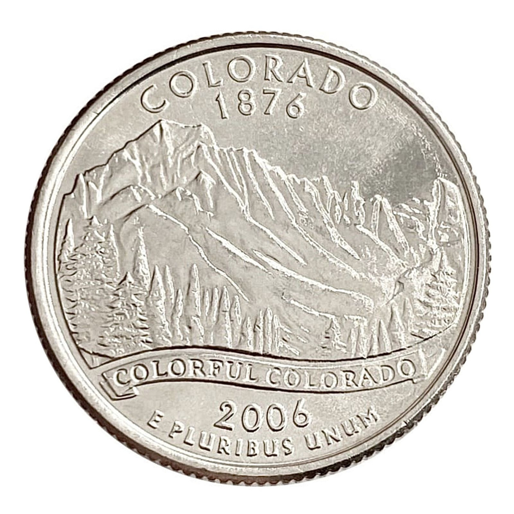 Монета 25 центов Колорадо. Штаты и территории. США D 2006 UNC #1