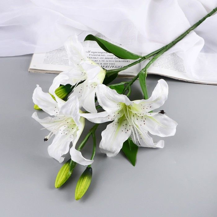Цветы искусственые Poetry in flowers "Лилия галант" d-13 см 66 см, белый  #1
