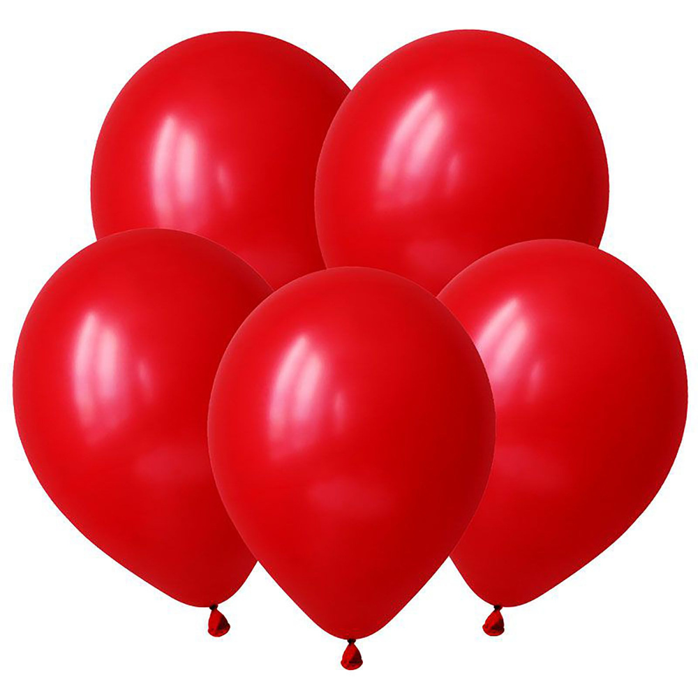 Красный, Пастель (Яркий Красный) / Ruby Red, латексный шар, 25 см, 50 шт  #1