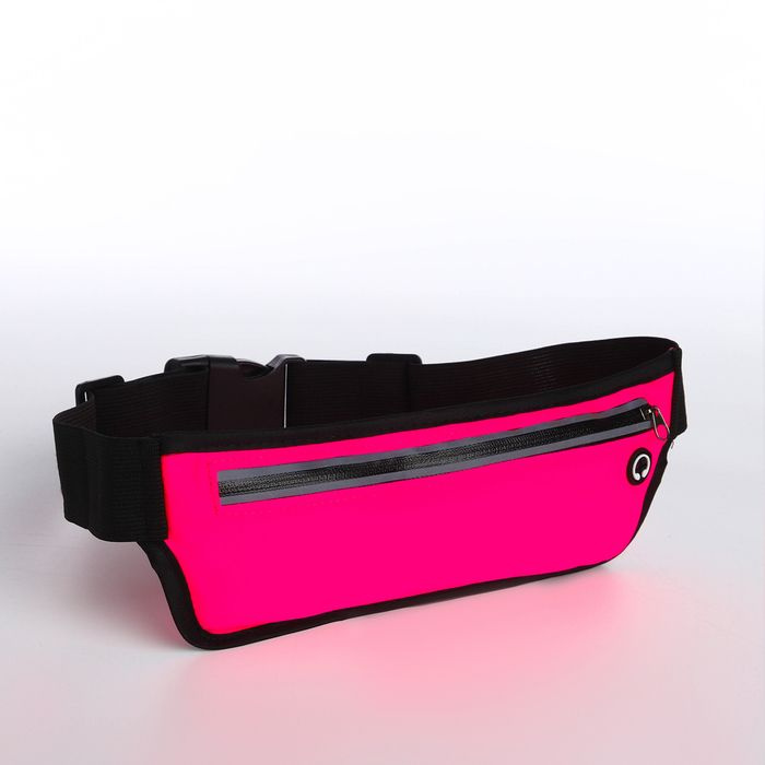 Сумка поясная на молнии, светоотражающие элементы, цвет розовый, 24x0,3x10 см, наружний карман  #1