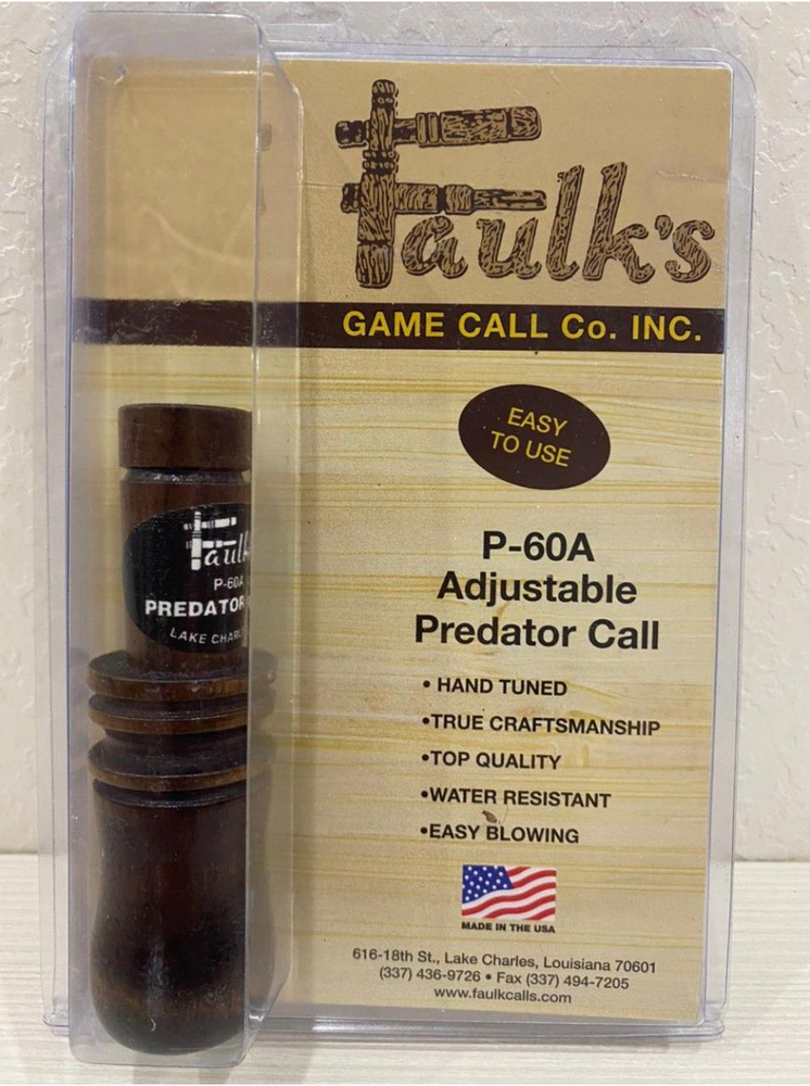 Манок духовой на лису (крик раненого зайца, кролика) Faulk's Predator Adjustable Call P-60A  #1
