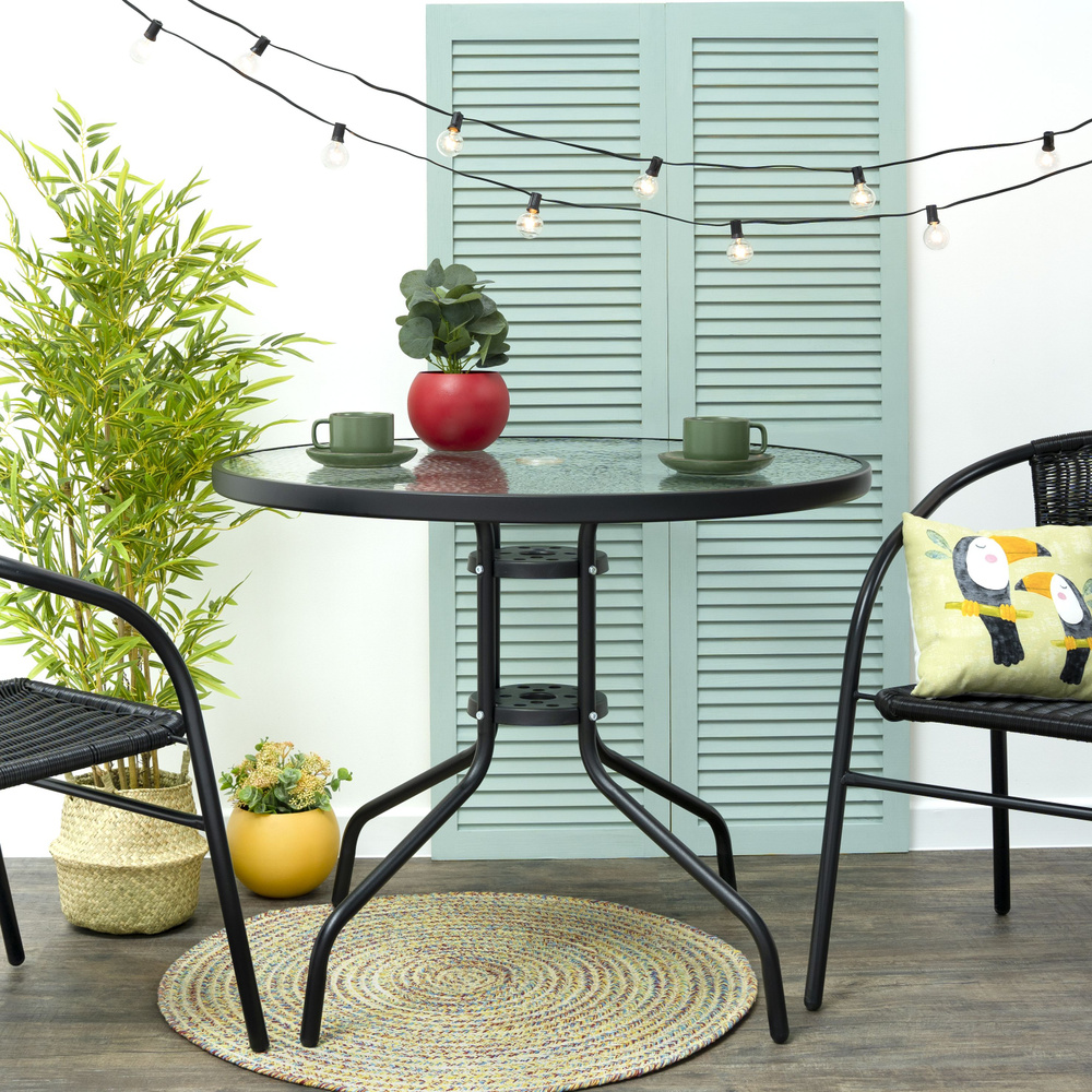 Стол садовый NOLITA d90хh70см, черный, садовый стол круглый, металлический, дачный, для дома, для дачи, #1