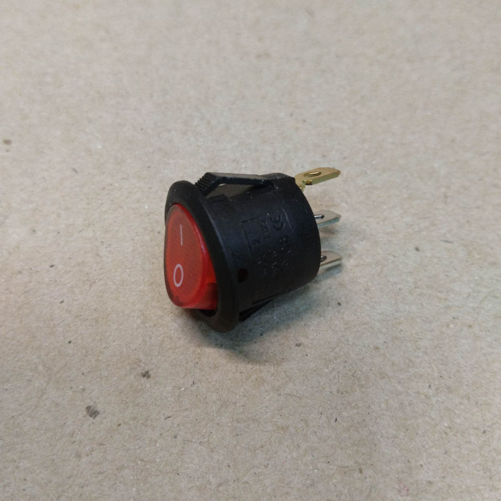 Выключатель круглый 3-pin 12A с подсветкой #1