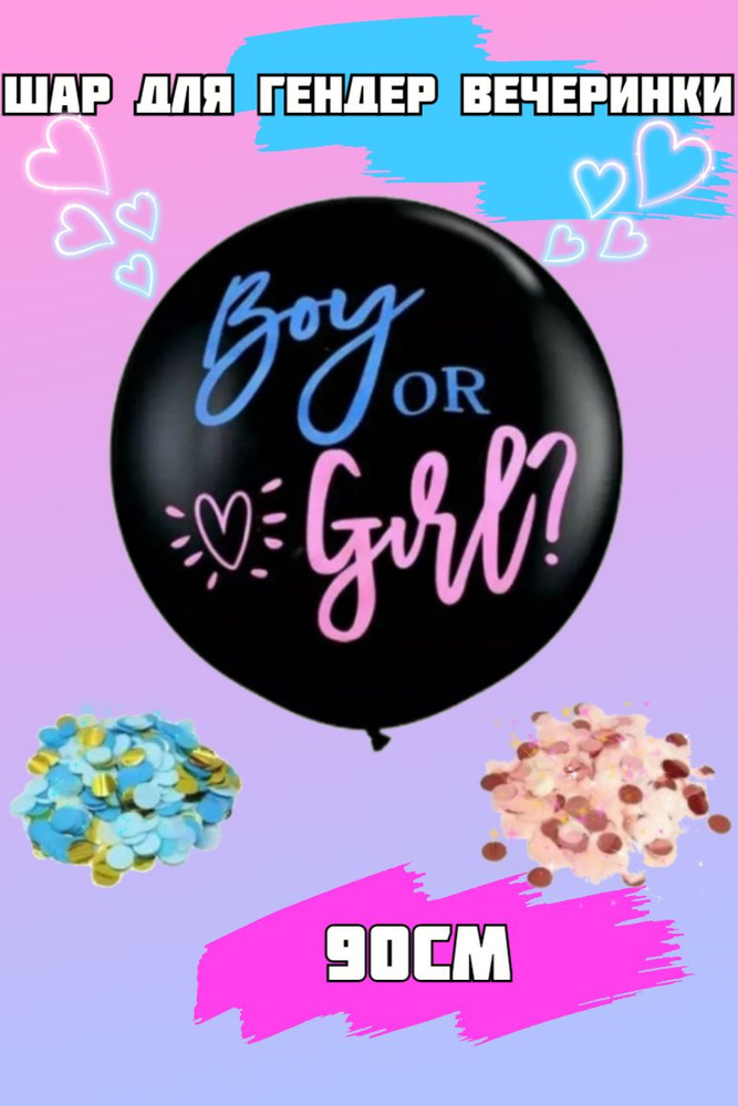 Воздушный Шар для гендер пати с конфетти, набор для гендер пати  #1