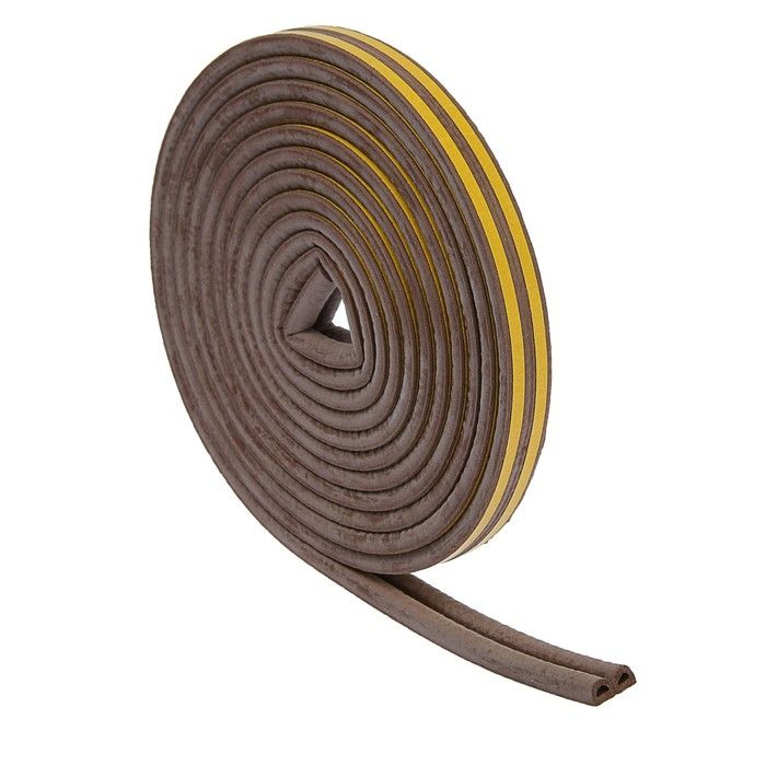 Уплотнитель резиновый ТУНДРА, профиль D, размер 9х8 мм, коричневый, в упаковке 10 метров  #1