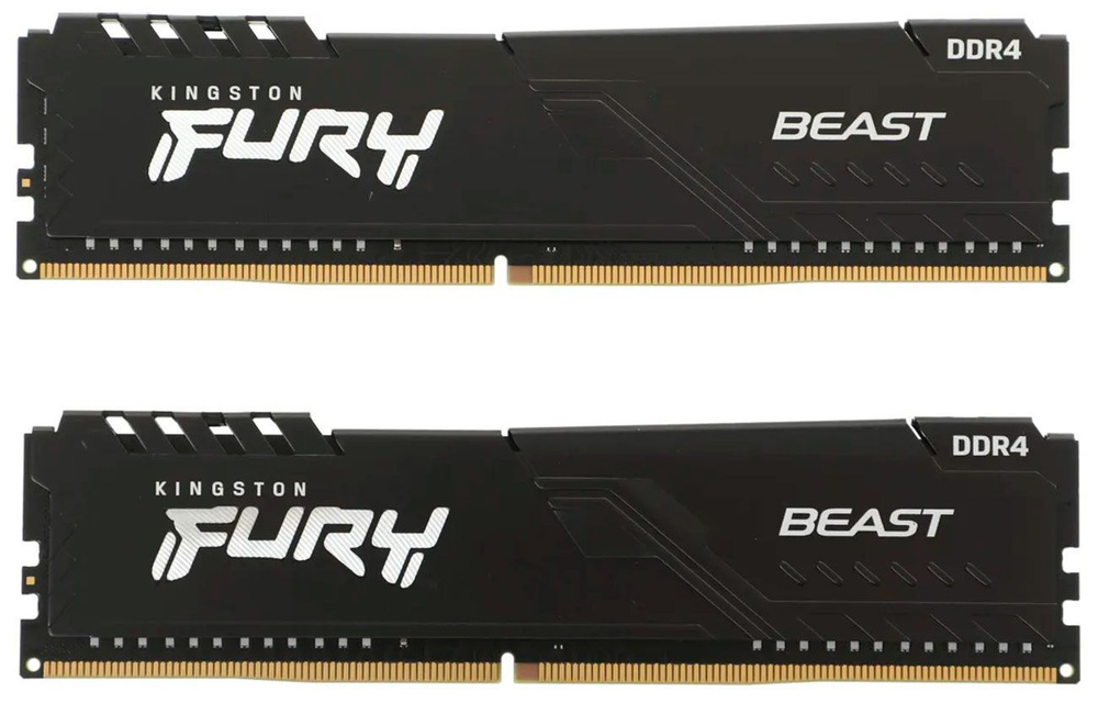 Kingston Оперативная память FURY Beast DDR4 16Gb (2x8Gb) 3200MHz Black (KF432C16BBK2/16) 2x8 ГБ (FURY #1
