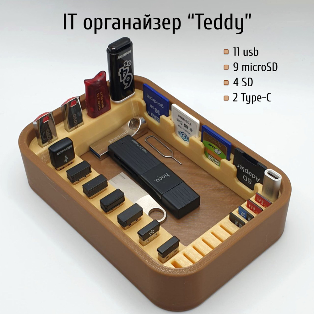 IT органайзер "Teddy" для USB, SD и MicroSD-карт #1