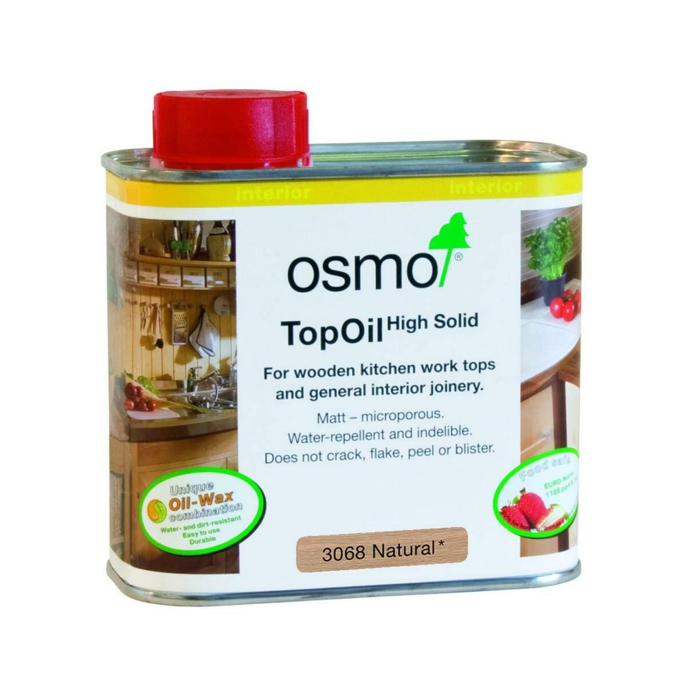 Масло для дерева, Масло-воск OSMO TopOil с твердым воском для мебели и столешниц , Осмо 3068 Натуральный #1