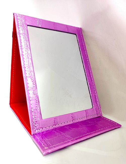 Зеркало настольное косметическое 17х23 см., розовое #1