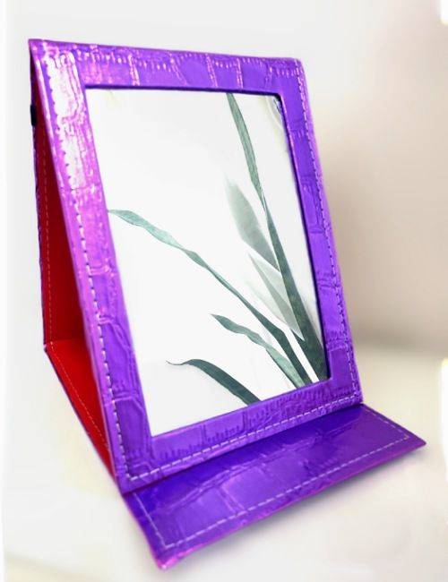 Зеркало настольное косметическое 17х23 см., фиолетовое #1