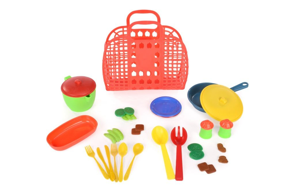 Набор посуды игровой TOY MIX Пластик, 31 предмет, в пакете (РР 2018-063)  #1