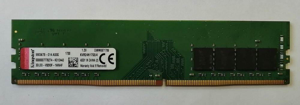 OEM Оперативная память DIMM DDR4 Кingstоn KVR24N17S8/4 4Гб 2400MHz 1x4 ГБ (KVR24N17S8/4)  #1